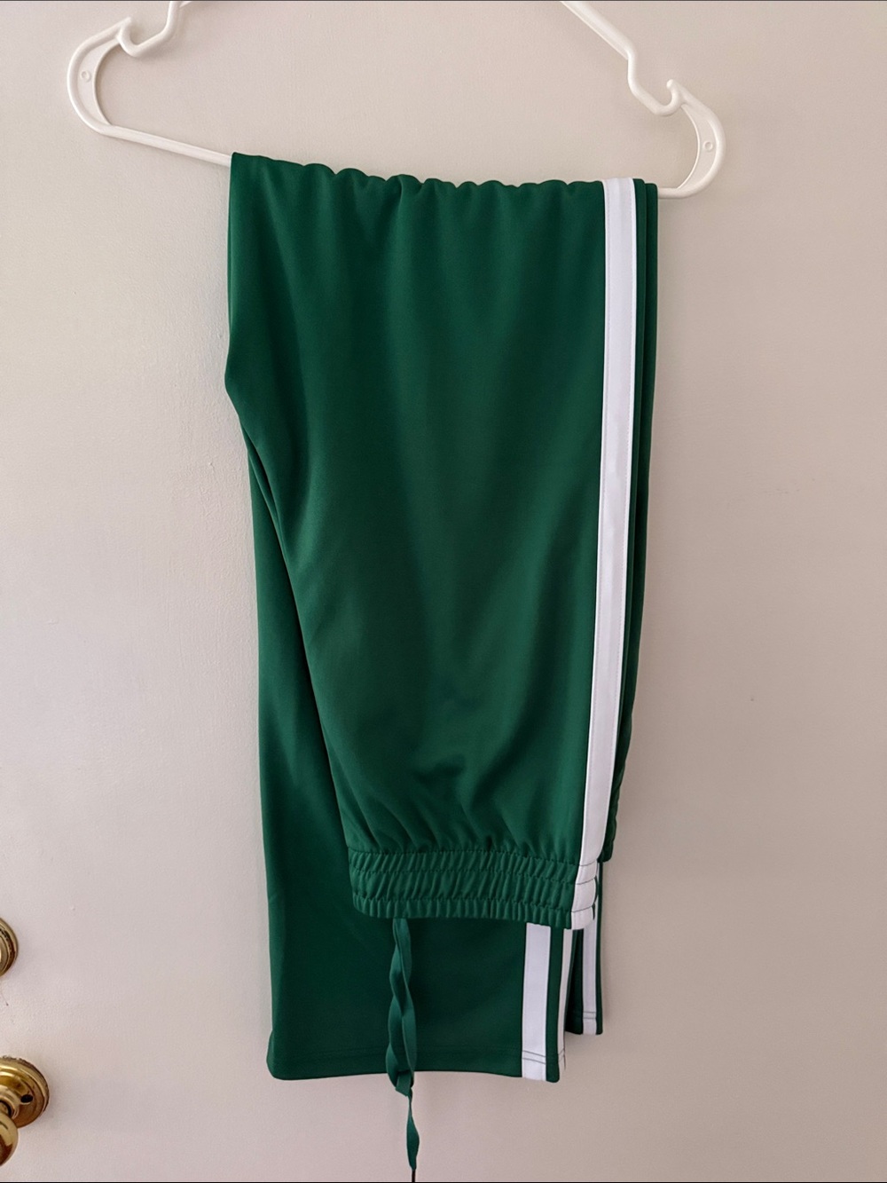 Forest Green Women's Track Pants with White Side Stripe